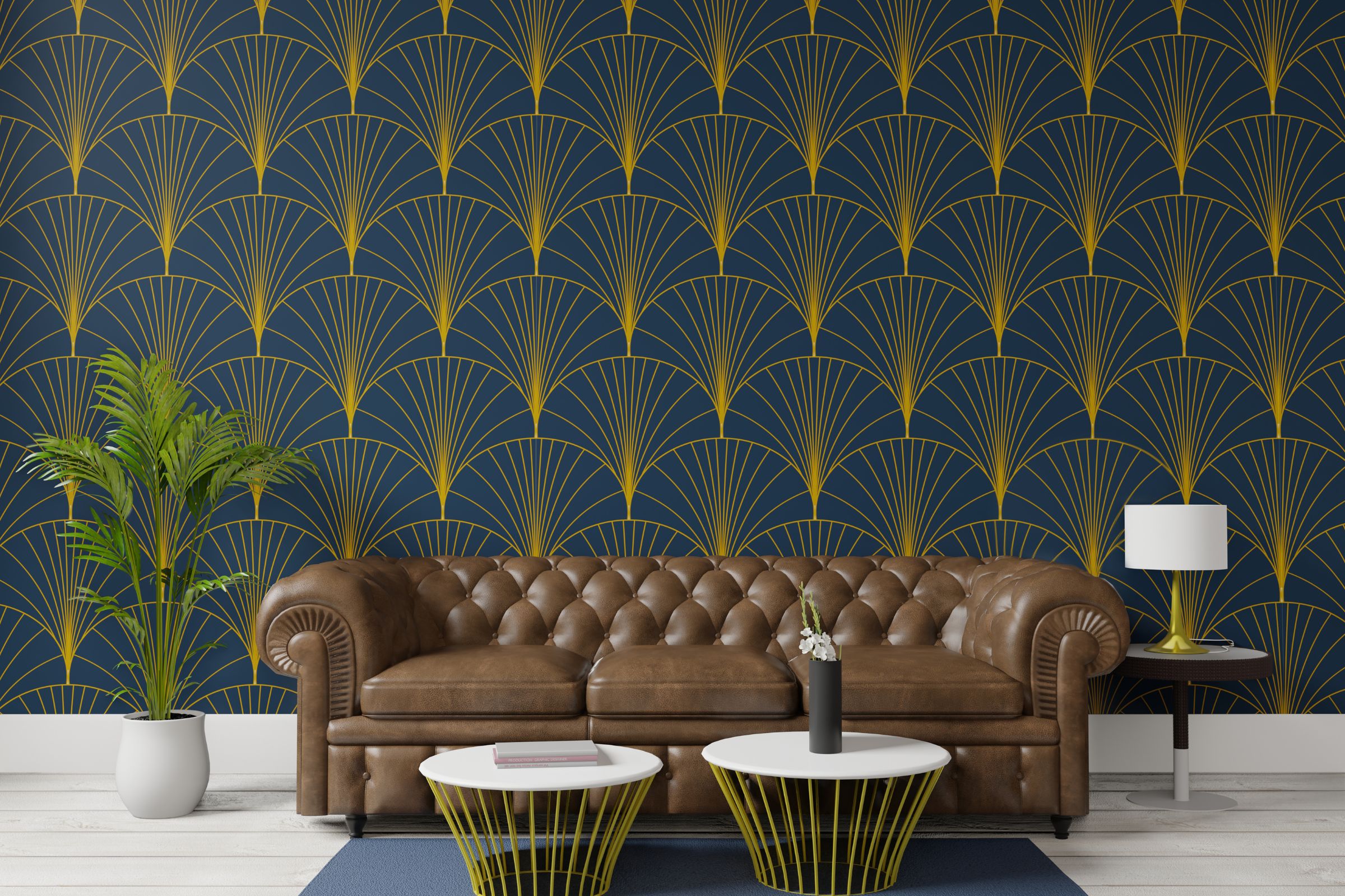 P.W.I. Inc wallpaper installation in Jacksonville modern living room accent wall